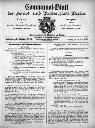 1881,25: No. 25, 19. Juni 1881