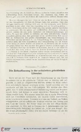 25: Die Zeitauffassung in der archaischen griechischen Literatur