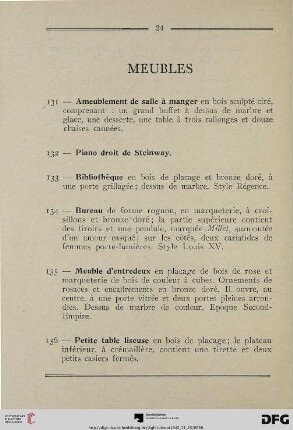 Meubles (Nr. 131-165)