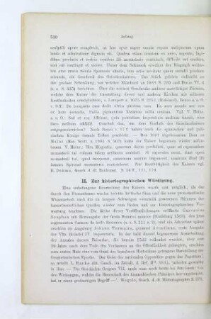 II. Zur historiographischen Würdigung