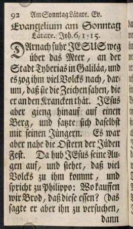 92-102, Evangelium am Sonntag Laetare. - Evangelium am Sonntag Judicae.