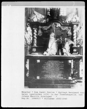 Epitaph des Christoph Bernhard von Galen (gestorben 1678), 1650-1678 Bischof von Münster