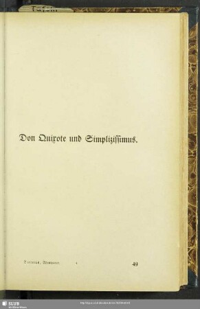 Don Quixote und Simplizissimus