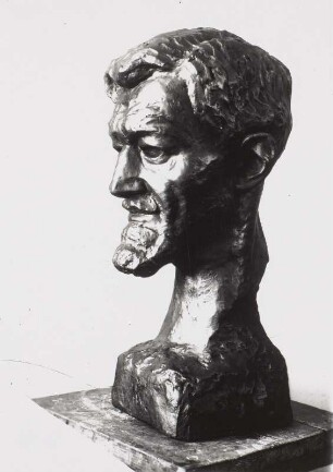 Porträtkopf Hans Richter : Porträtkopf Hans Richter. Zon (vor 1945; E. Richter). Dresden-Südvorstadt, Eisenstuckstraße, Atelier der Künstlerin