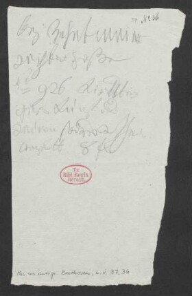 Notizblatt mit bibliographischen Notizen