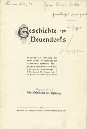 Geschichte Neuendorfs