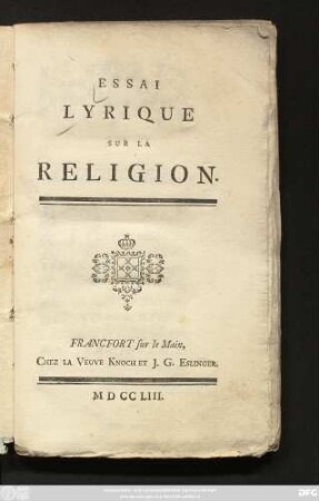 Essai Lyrique Sur La Religion