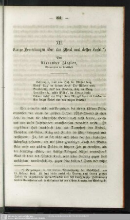 XII. Einige Bemerkungen über das Pferd und dessen Zucht.