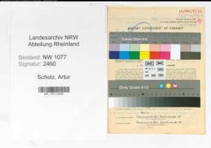 Entnazifizierung Artur Scholz , geb. 13.01.1920 (Polizist)