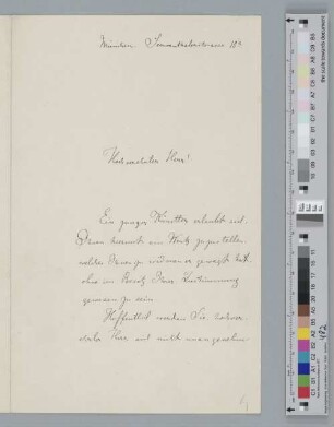 Brief an Johannes Brahms