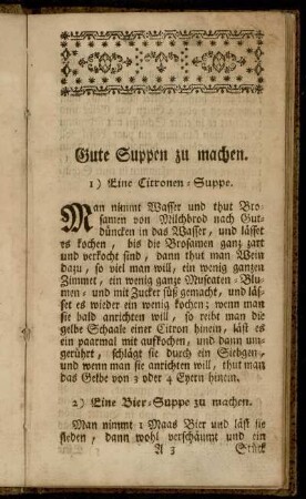 Gute Suppen zu machen.