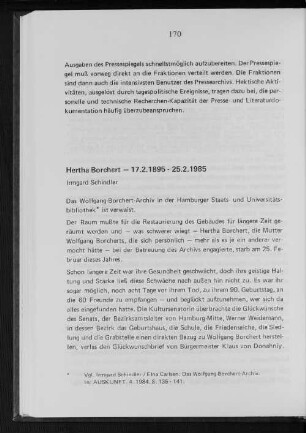 Hertha Borchert - 17.2.1895 - 25.2.1985