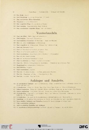 Vorstecknadeln (Nr. 806-824)