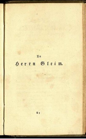 An Herrn Gleim.