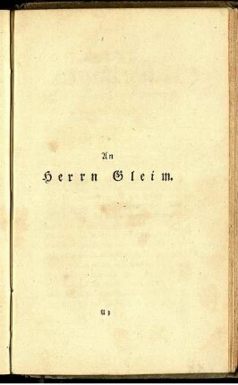 An Herrn Gleim.
