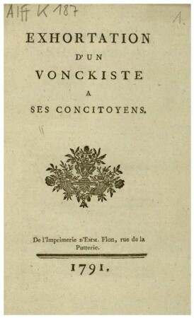 EXHORTATION D'UN VONCKISTE A SES CONCITOYENS