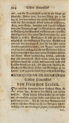 Eilftes Hauptstück von frommen Leuten