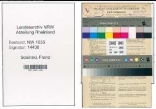 Entnazifizierung Franz Sosinski , geb. 31.03.1899 (Buerobeamter)