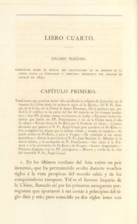 Décimo período. Comprende desde el origén del cristianismo en el imperio de la China ...