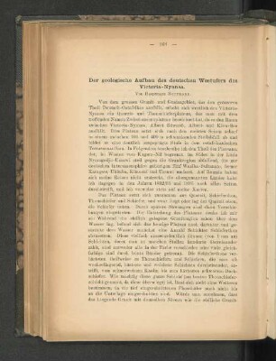 Der geologische Aufbau des deutschen Westufers des Victoria-Nyansa.