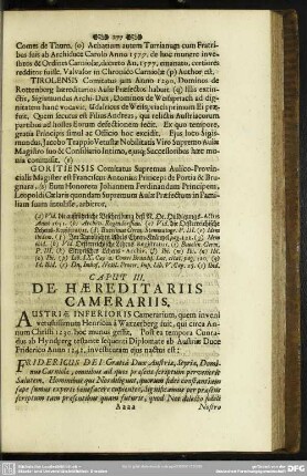 Caput III. De Haereditariis Camerariis