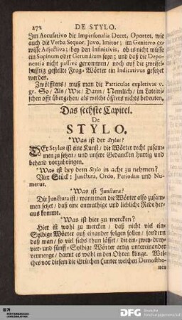 Das sechste Capitel. De Stylo