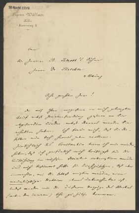 Brief an B. Schott's Söhne : 26.01.1890