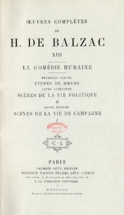 13: Scènes de la vie politique, II. Scènes de la vie de campagne, I