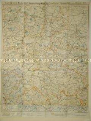 Verwaltungskarte von Mitteldeutschland mit den Postleitgebieten