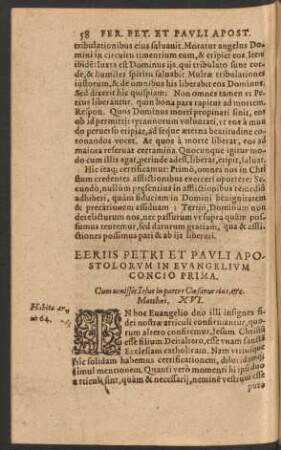 Eeriis D. Petri Et Pauli Apostolorum In Evangelium ...