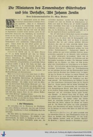 Die Miniaturen des Tennenbacher Güterbuches und sein Verfasser, Abt Johann Zenlin.