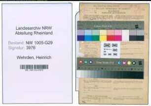 Entnazifizierung Heinrich Von Wehrden , geb. 04.06.1898 (Bahninspektor)