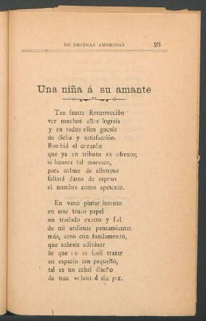 Una niña á su amante