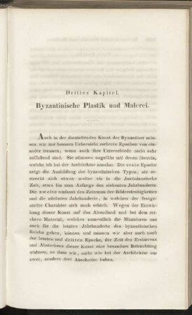Drittes Kapitel. Byzantinische Plastik und Malerei.