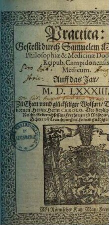 Practica ... auff das Jar 1583