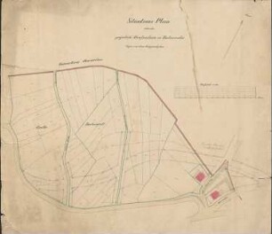 Situationsplan über die projektierte Straßenlinie Gewann Badermatt in Badenweiler (mit Verzeichnis)