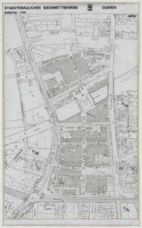Städtebaulicher Ideenwettbewerb Düren-Nord – Kuhgassenviertel (nicht realisiert) – Lageplan. Düren-Nord/Nordrhein-Westfalen
