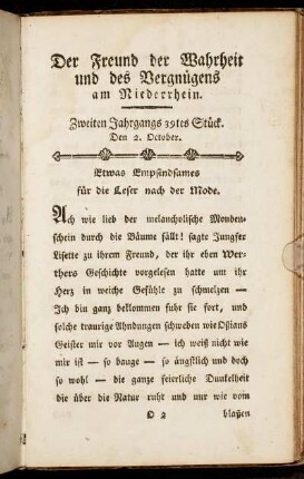 Zweiten Jahrgangs 39tes Stück. Den 2. October.