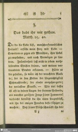 3. Das habt ihr mir gethan. Matth. 25, 40