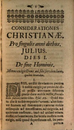 Considerationes Christianae Pro Singulis anni diebus, 3. Tertium Trimestre Complectens Julium, Augustum, Septembrem