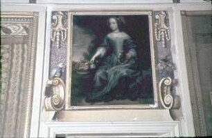 Prinzessin Maria von Oranien als Fünfzehnjährige und rahmende Freskomalerei