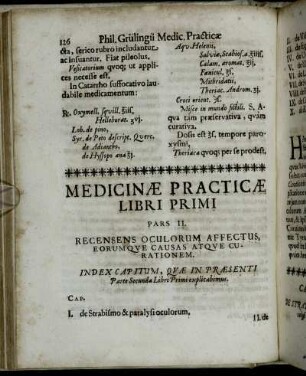 Pars II. Recensens Oculorum Affectus, Eorumque Causas Atque Curationem.