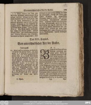 Das XCI. Capitel. Von unterschiedlicher Art der Aecker.
