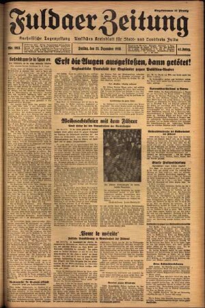 Ausgabe vom Freitag, den 23. Dezember 1938.