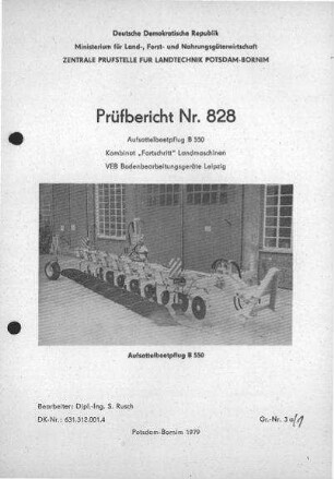 Aufsattelbeetpflug B 550