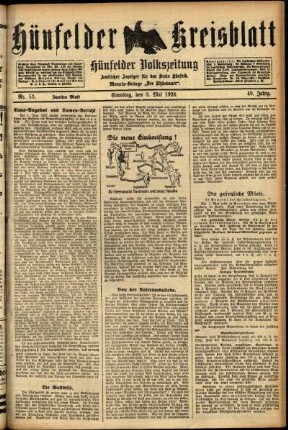 Zweite Ausgabe vom Samstag, den 03. Mai 1924.