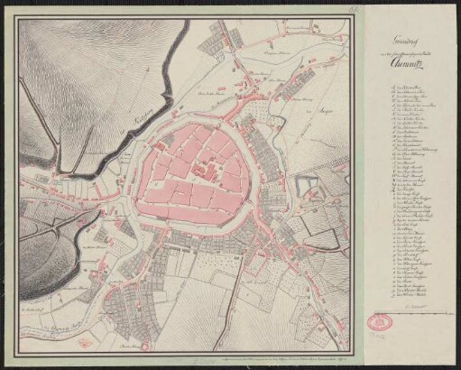 Grundriss von der schriftsässigen Stadt Chemnitz