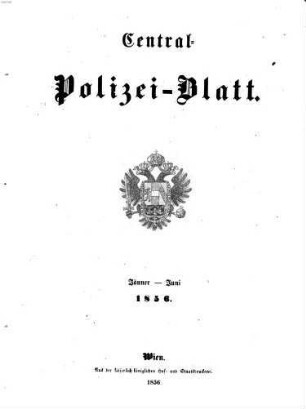 Zentralpolizeiblatt. 1856