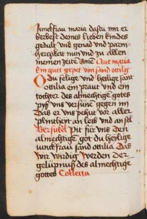 Gebet zu hl. Ottilie