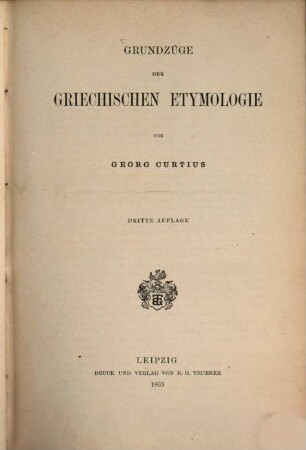 Grundzüge der griechischen Etymologie